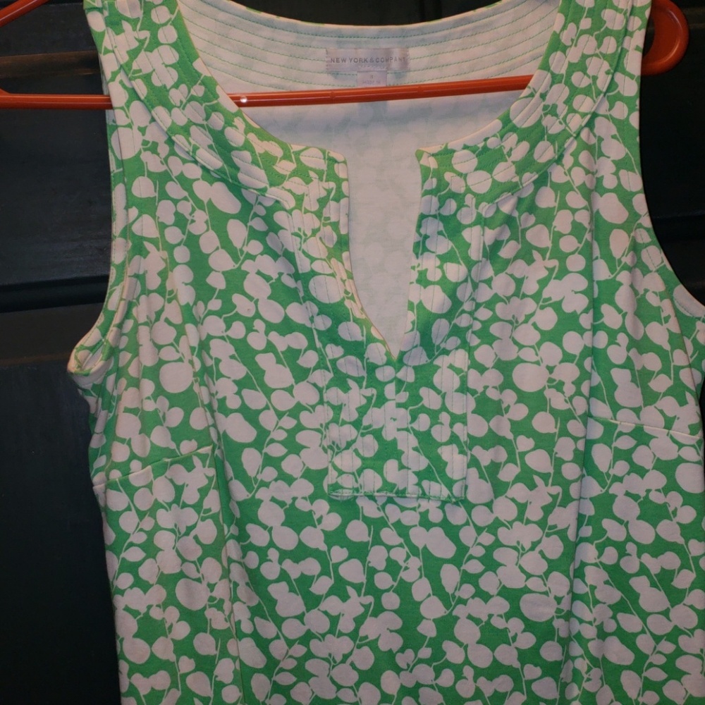Green patterned dress